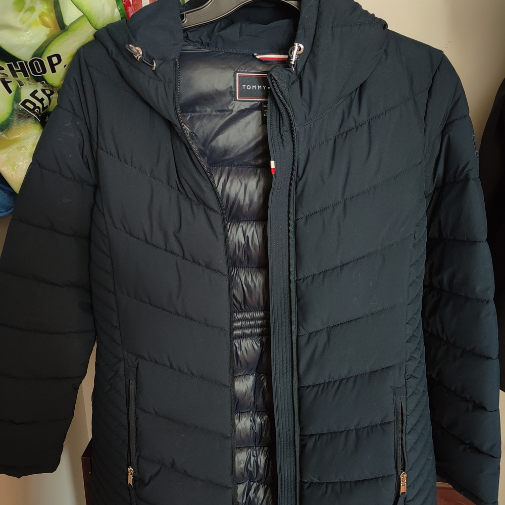 Tommy Hilfiger Navy Packable Puffer Coat